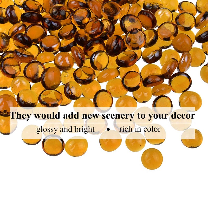 KINGOU Flat Glass Gems/Beads/Stones for Vase Filler, Table Scatter, Games - 1 Lbs (14-16mm, Approx. 5/8") - Image 4